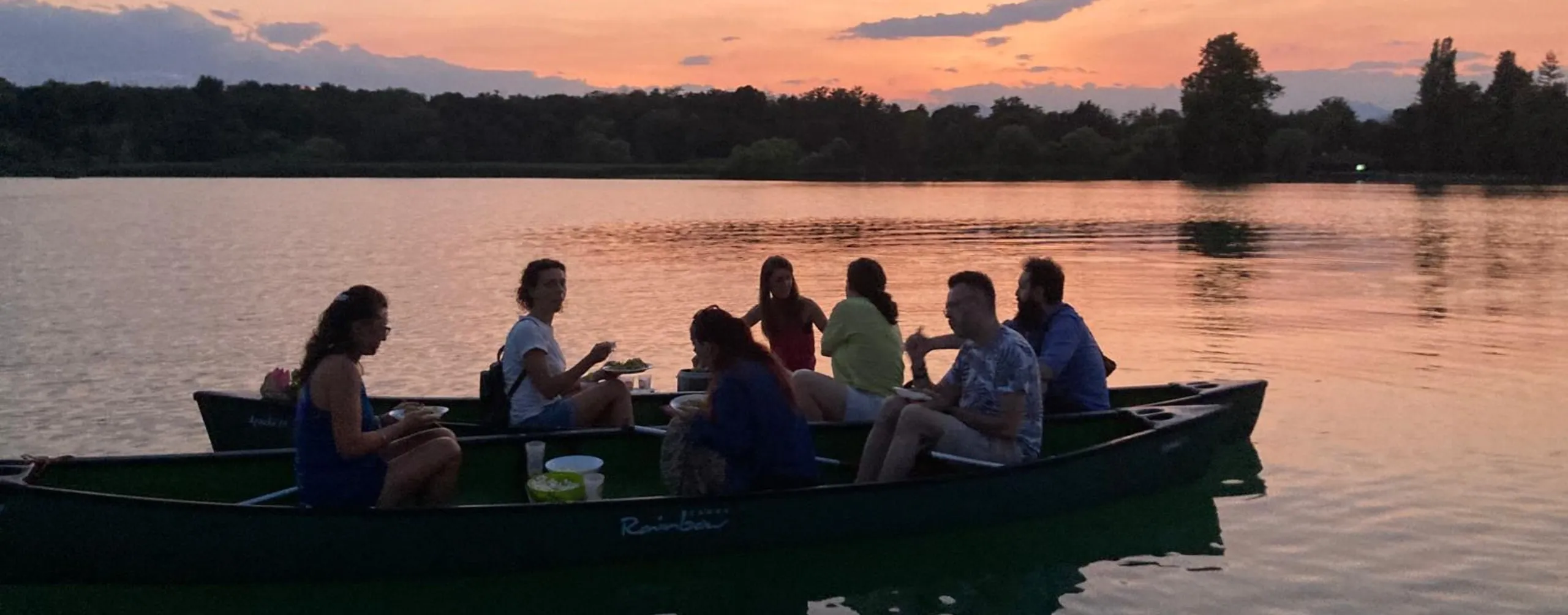 Lago di Varese, evento, cena in canoa sul lago di varese