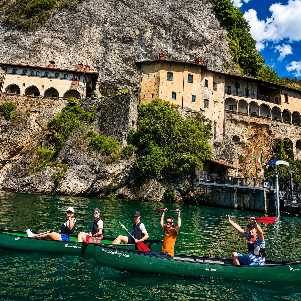 Eremo di Santa Caterina del Sasso visto dal Lago Maggiore