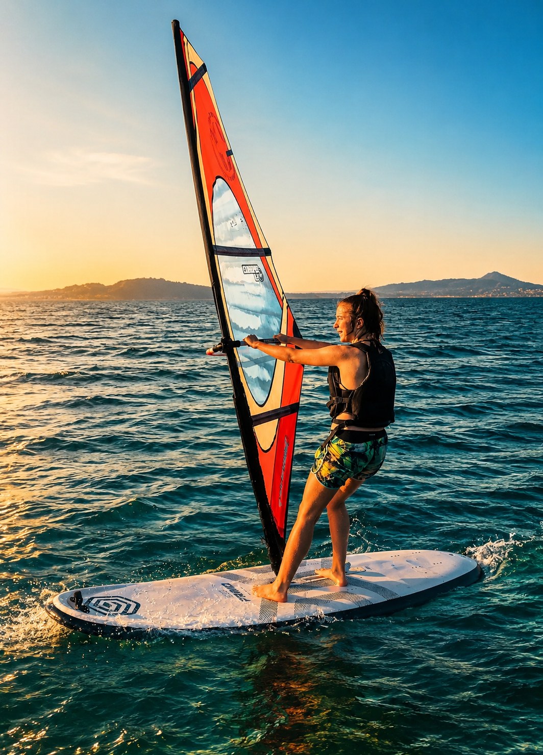 Windsurf al tramonto sul Lago Maggiore